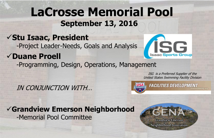lacrosse memorial pool