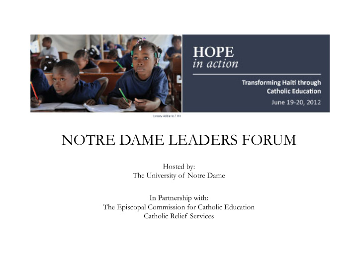 notre dame leaders forum