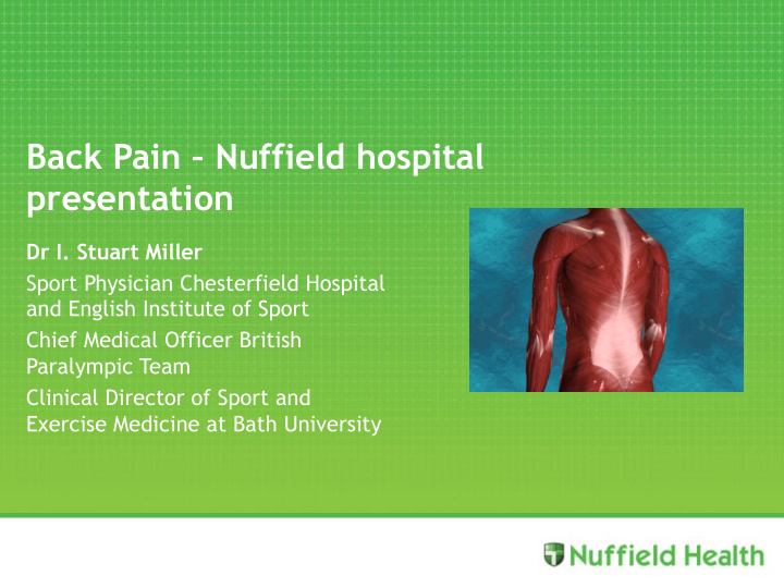 back pain nuffield hospital presentation