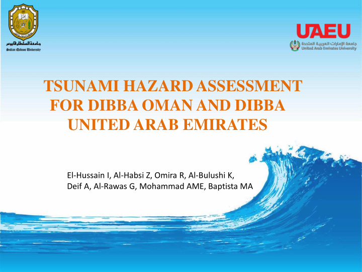 tsunami hazard assessment for dibba oman and dibba united