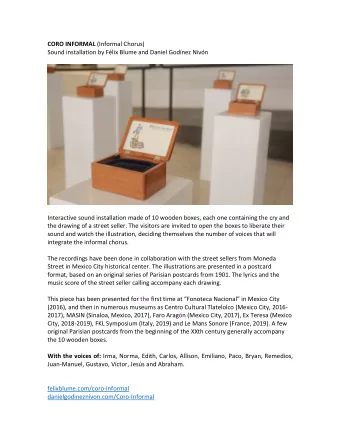 CORO  INFORMAL   (Informal  Chorus)    Sound  installation  by  Flix