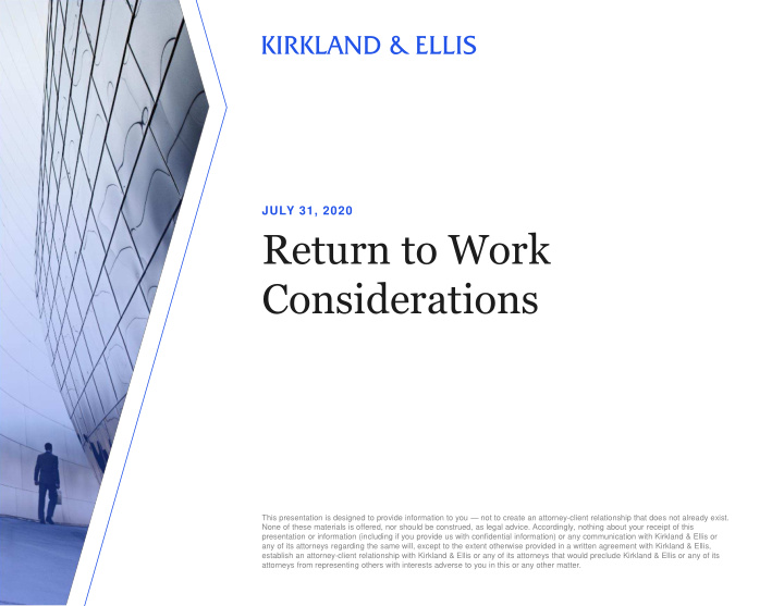 return to work considerations