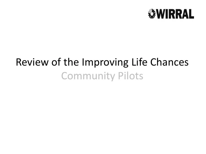 community pilots background