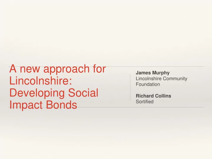 a new approach for