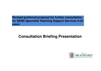 Consultation Briefing Presentation  Donohue  Early Years Strategic Spencer-Brooke D &amp;,