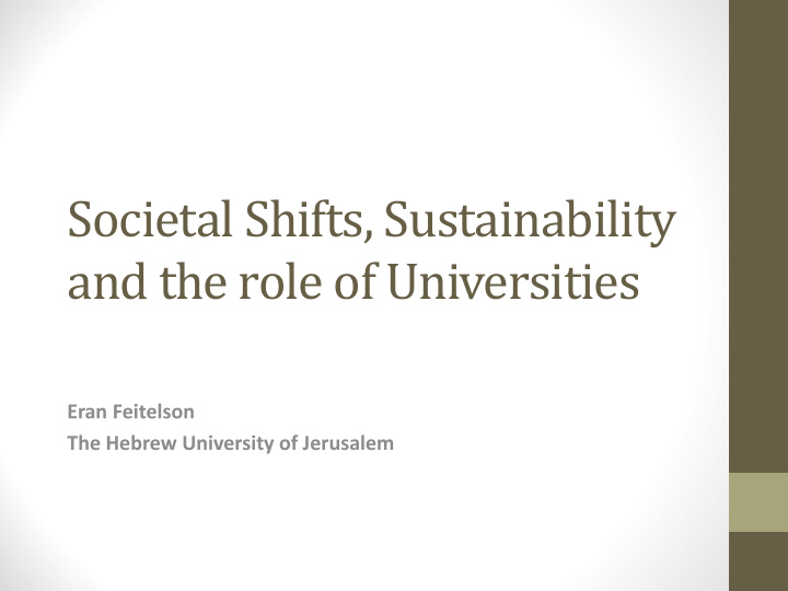 societal shifts sustainability and the role of