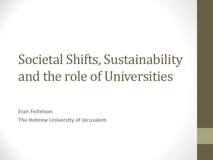 societal shifts sustainability and the role of
