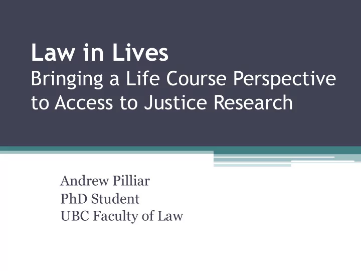 law in lives