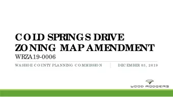 COL  D SPR  INGS DR  IVE  ZONING MAP AME  NDME  NT  WRZA19-0006  WA SHO E C O UNTY PLA NNING  C O