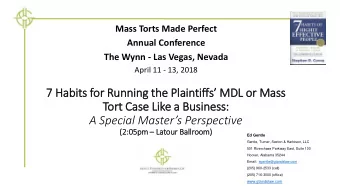 Tort Case Li  Like a Business:  A Special Masters Perspective (2:05pm  La  (2:  Latour Ball