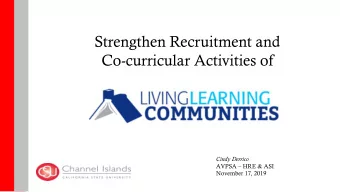 Co-curricular Activities of  Cindy Derrico AVPSA  HRE &amp; ASI  November 17, 2019  Why