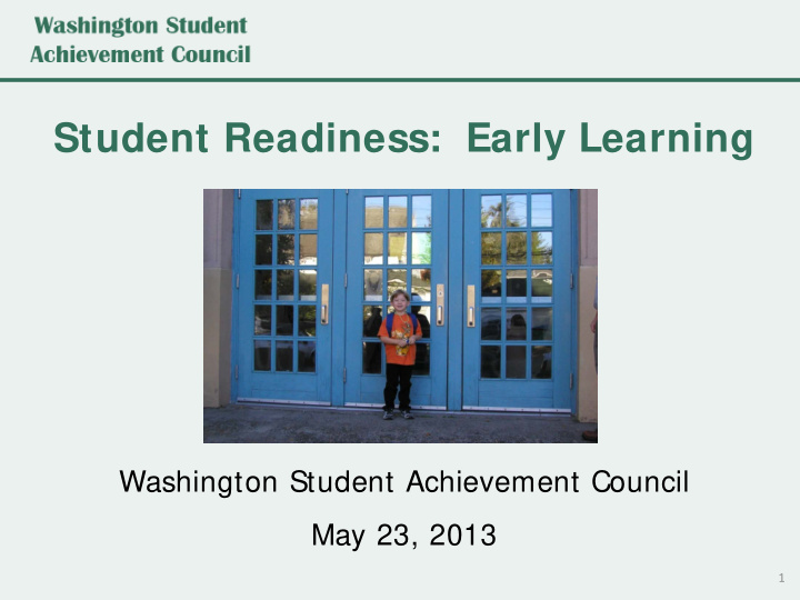 student readiness early learning