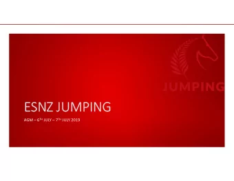ESNZ JUMPING AGM  6 TH JULY  7 TH JULY 2019  2  WELCOME  Mandy Illston  Roll call