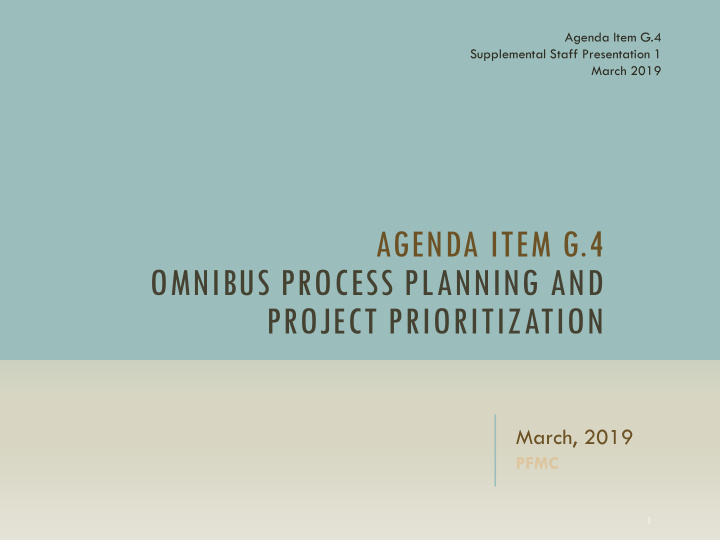 agenda item g 4 omnibus process planning and project