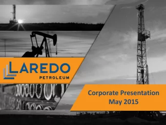 Corporate Presentation  May 2015  1  Forward-Looking / Cautionary Statements  This presentation