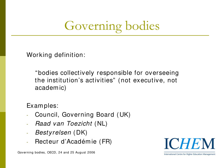 governing bodies