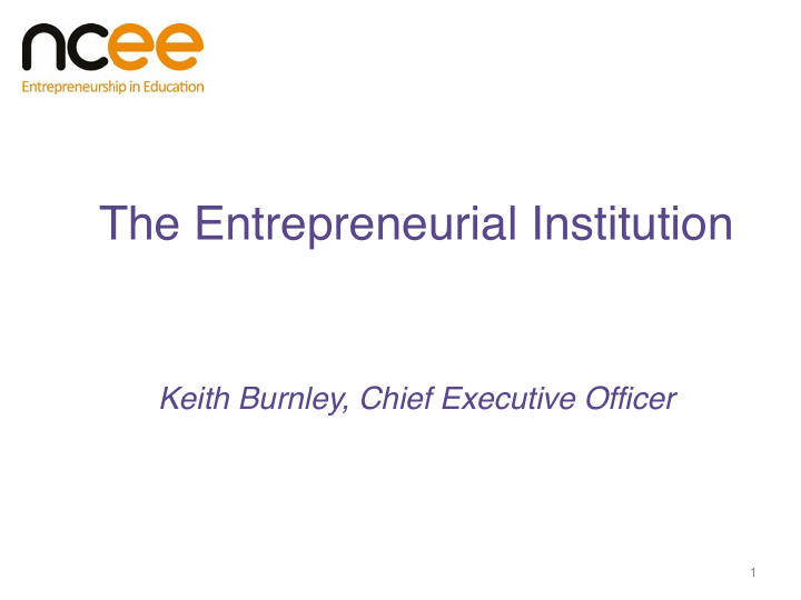 the entrepreneurial institution
