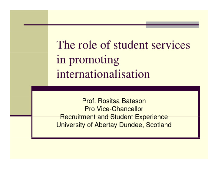 the role of student services in promoting