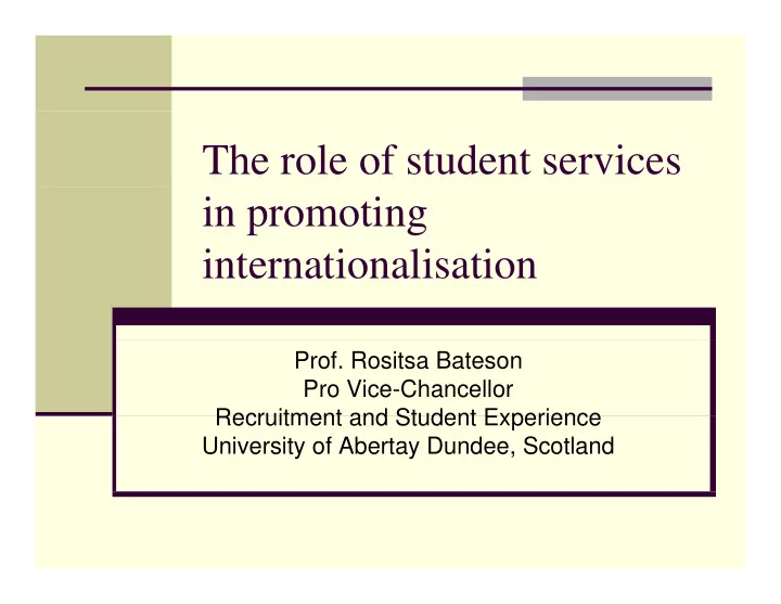 the role of student services in promoting