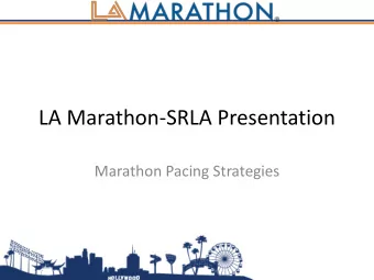 LA Marathon-SRLA Presentation  Marathon Pacing Strategies Pacing Strategies  Getting Started