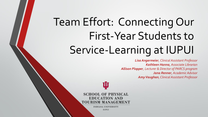 team effort connecting our first year students to