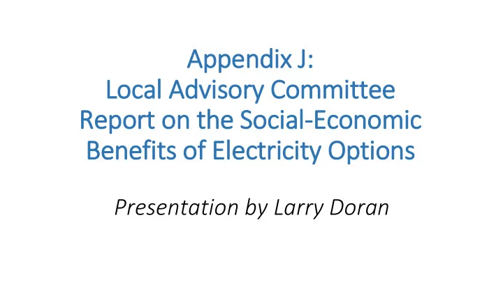 local advisory committee