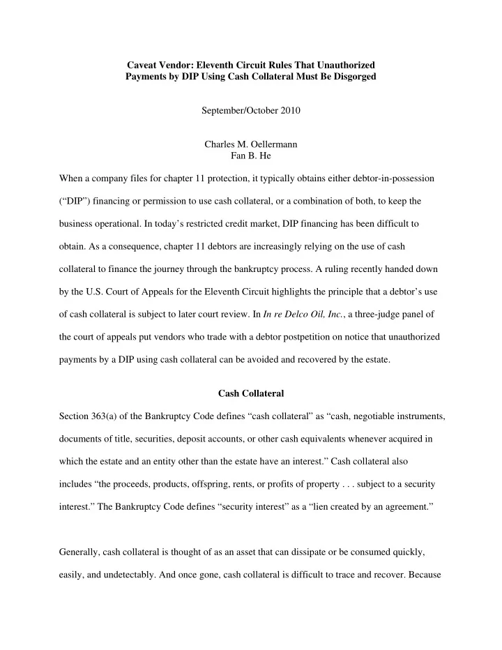caveat vendor eleventh circuit rules that unauthorized