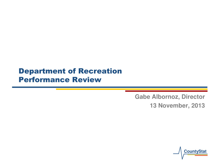 department of recreation performance review