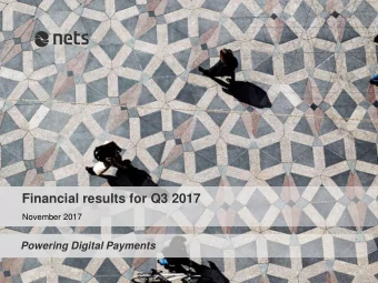 Financial results for Q3 2017  November 2017  Powering Digital Payments  Forward-looking statements