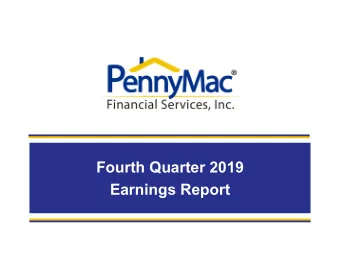 Fourth Quarter 2019  Earnings Report  Forward-Looking Statements  This presentation contains
