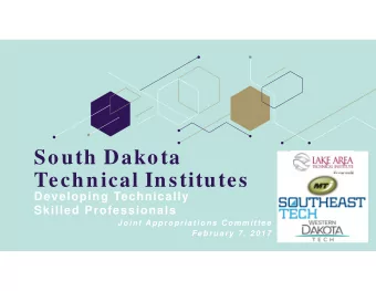 South Dakota  Technical Institutes  Developing Technically  Skilled Professionals  Joint