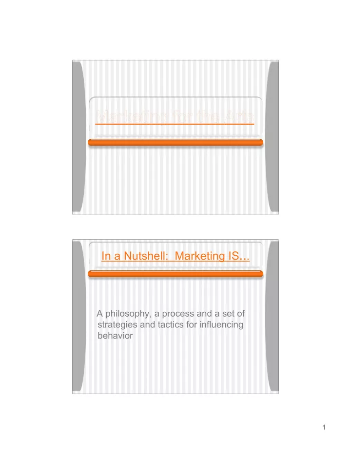 marketing for the arts