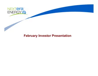 February Investor Presentation  Cautionary Statements And Risk Factors That May Affect  Future