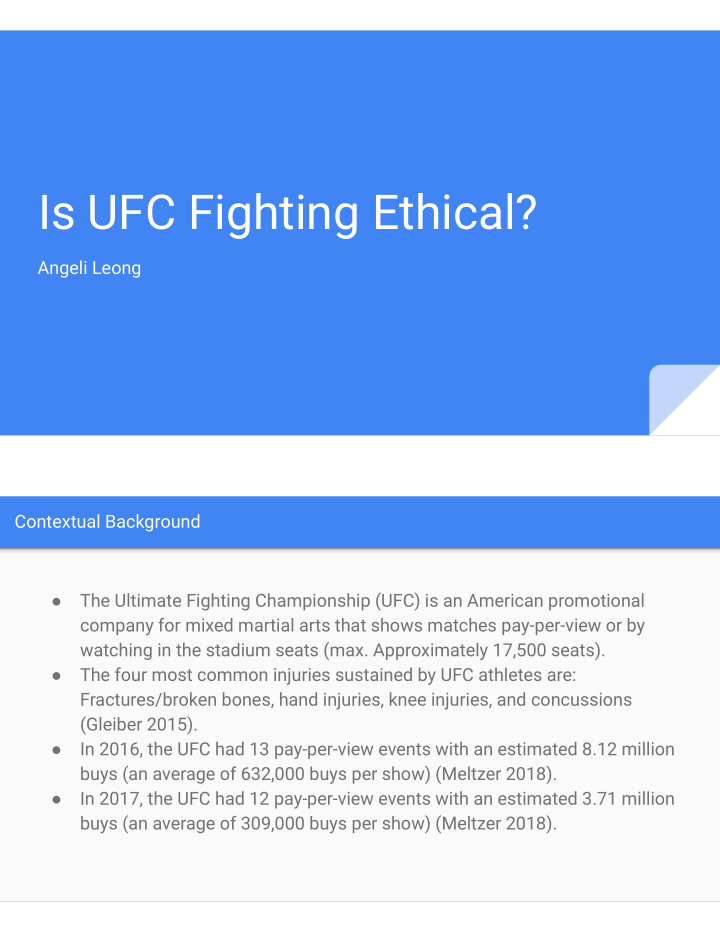 is ufc fighting ethical