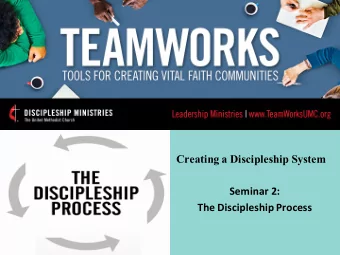 Creating a Discipleship System  Seminar 2:  The Discipleship Process  Order from Amazon - $7.50