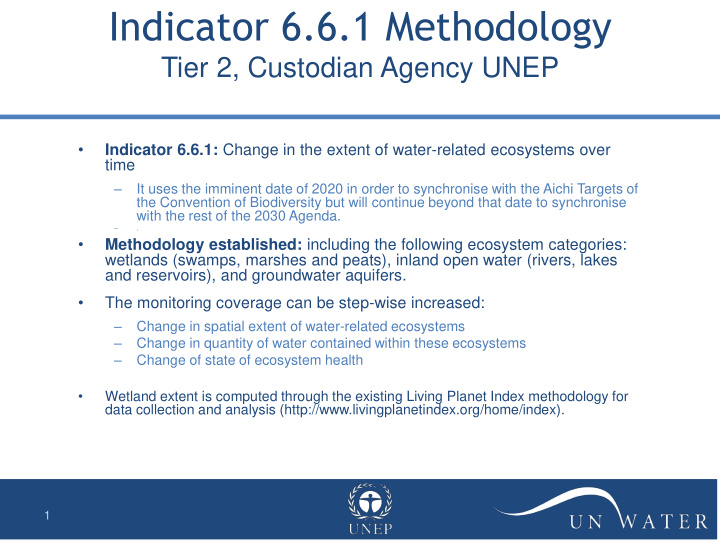 indicator 6 6 1 methodology