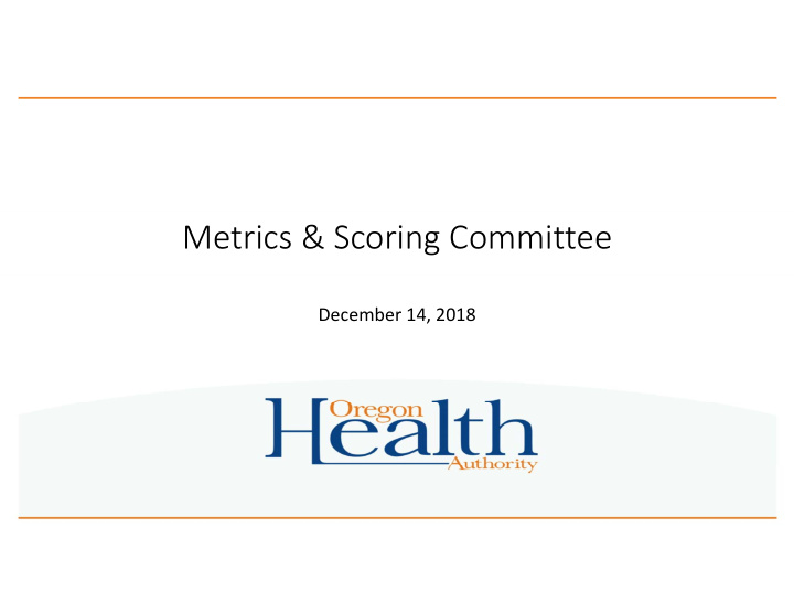 metrics scoring committee