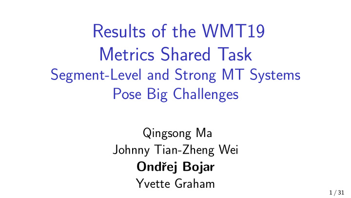 results of the wmt19 metrics shared task