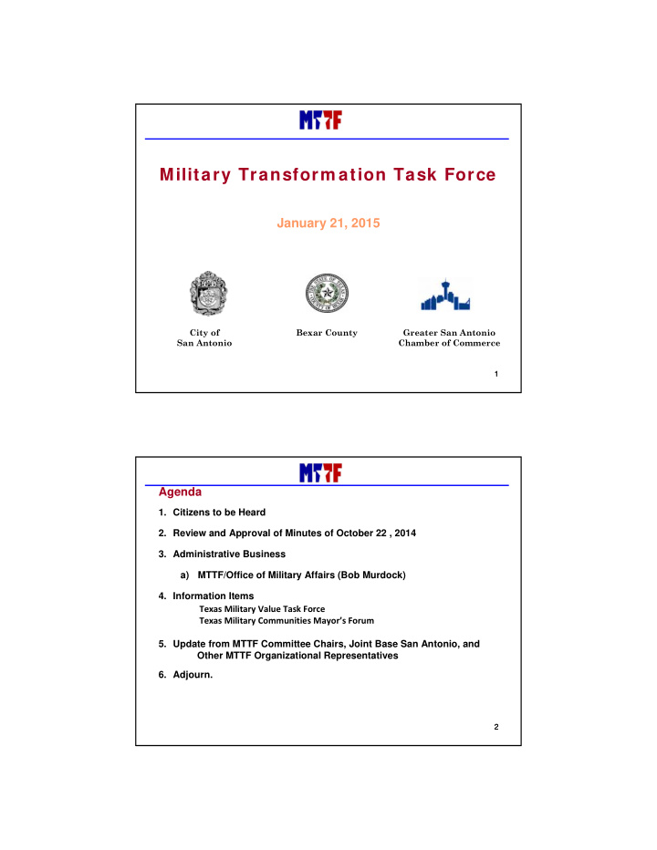 military transform ation task force