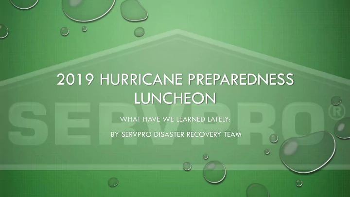 2019 hurricane preparedness