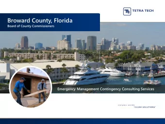 Broward County, Florida  Board of County Commissioners  Emergency Management Contingency Consulting