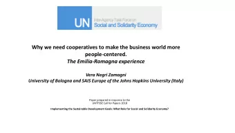 Why we need cooperatives to make the business world more  people-centered.  The Emilia-Romagna