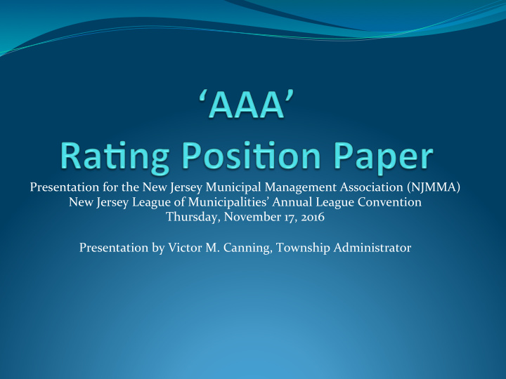 presentation for the new jersey municipal management