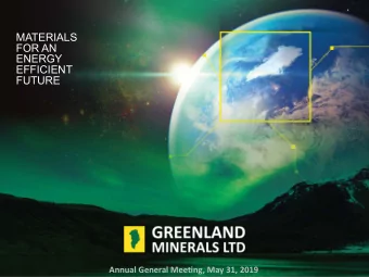 MATERIALS  FOR AN  ENERGY  EFFICIENT  FUTURE Annual General Meeting, May 31, 2019  Important Notice