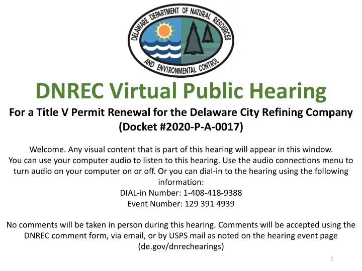 dnrec virtual public hearing