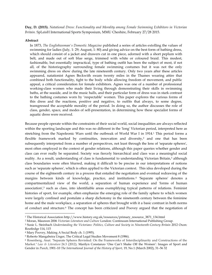day d 2015 natational dress functionality and morality
