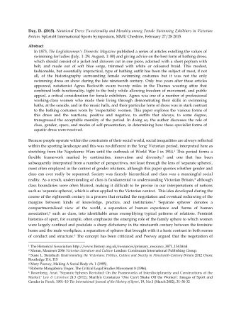 Day, D. (2015). Natational Dress: Functionality and Morality among Female Swimming Exhibitors in