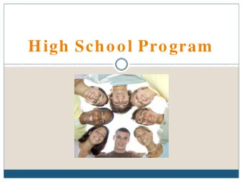 High School Program  Benefits of Active Church Participation  Live 8 years longer