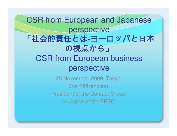 csr from european and japanese perspective