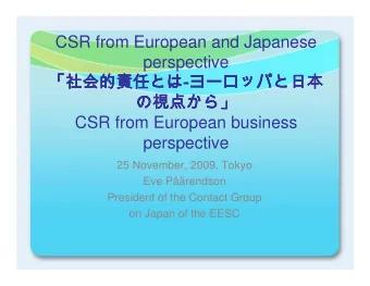 CSR from European and Japanese  perspective